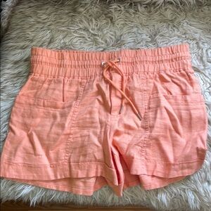 Athleta High Waist Orange linen Shorts